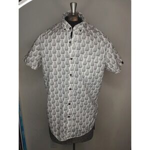 Men's Nautical Shirt Size Medium Boats Kmart Adam Levine Vintage Short SleeveA39